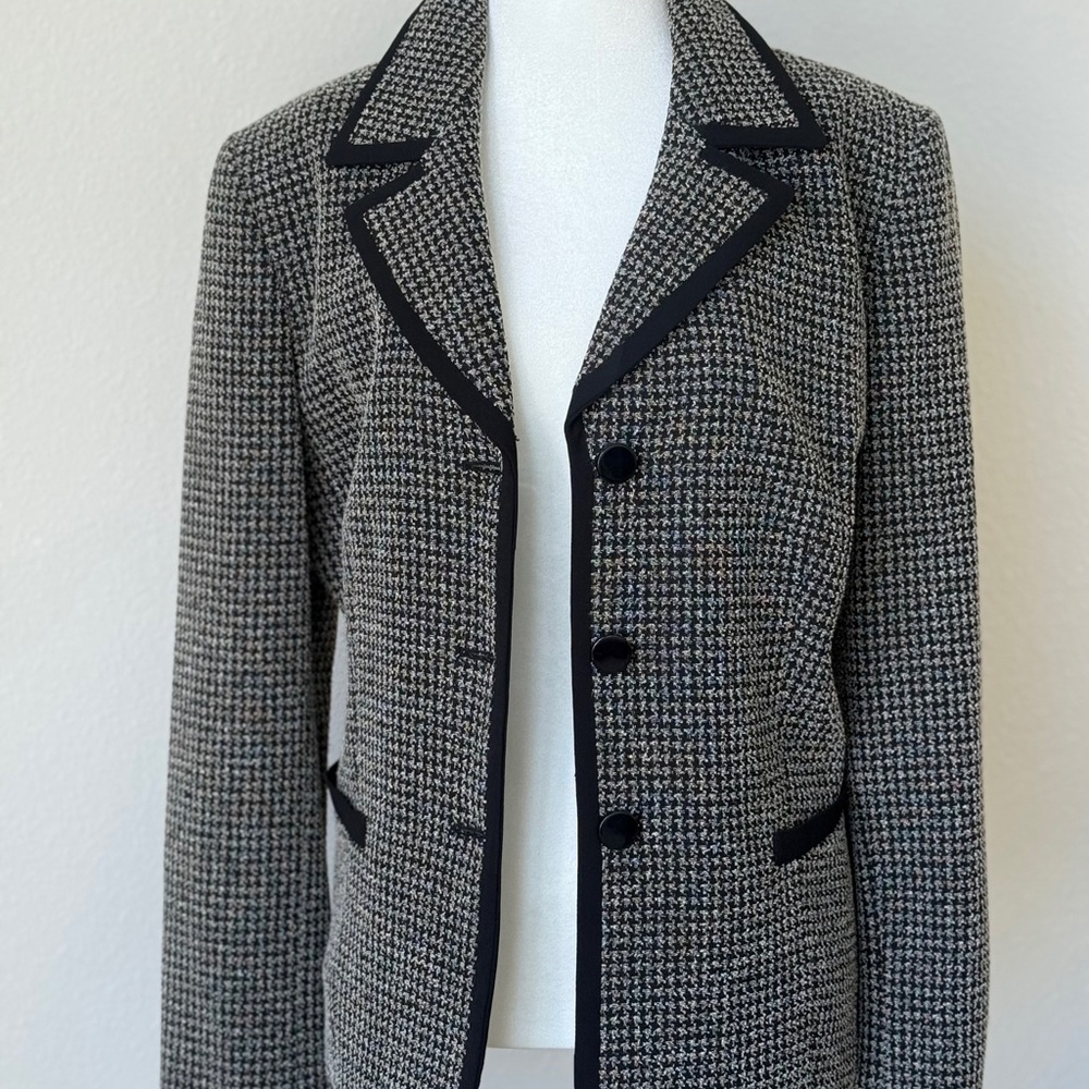 Vintage Kasper Houndstooth Blazer | Timeless Old Money Style | Fits S–L